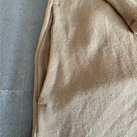 Banana Republic Light Tan EXTRA LONG RIBBED DUSTER Knit Cardigan Rayon Nylon - Picture 5 of 11